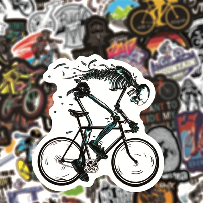 50 piezas de la Bicicleta de Montaña Pegatinas|Bicicleta de carretera Impermeable Pegatinas de Vinilo para la Bicicleta Botellas de Agua Portátil Bicicleta Impermeable Calcomanías 2
